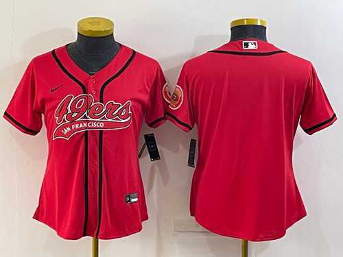 Youth San Francisco 49ers Blank Red With Patch Cool Base Stitched Baseball Jersey->youth nfl jersey->Youth Jersey